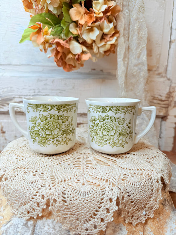 VINTAGE J&C MEAKIN IRONSTONE COFFEE CUPS SET OF 2