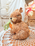 VINTAGE SISAL BUNNY WITH CARROT DECOR