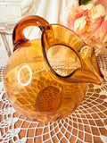 VINTAGE CAMBRIDGE AMBER GLASS TILT PITCHER