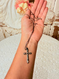 VINTAGE ORNATE 925 marked STERLING SILVER CROSS NECKLACE