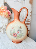 VINTAGE FLOWER AND BUTTERFLY GORGEOUS UNIQUE PORCELAIN PITCHER