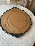 ANTIQUE ITALY VICTORIAN CHALK WARE DETAILED MIRROR