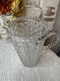 VINTAGE CRYSTAL CUT DIAMOND AND BUTTON PATTERN PITCHER