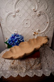 ORNATE VINTAGE WOOD LARGE DOUGH BOWL LEAF