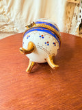 VINTAGE EGG SHAPED TRINKET BOX ON FEET ORNATE