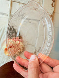 VINTAGE PINK DEPRESSION GLASS DETAILED OVAL PLATE