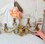 VINTAGE SOLID BRASS WALL CANDELABRA