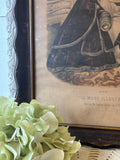 FRENCH VICTORIAN LITHOGRAPH ORNATE FRAMED ART