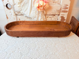 VINTAGE WOODEN OBLONG ROUNDED EDGE PLATTER