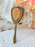 ANTIQUE 2-IN-1 HAND MIRROR AND BRUSH DETAILED
