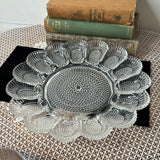 HOBNAIL VINTAGE GLASS EGG PLATE