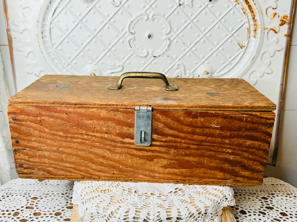 Antique wood toolbox