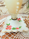 VINTAGE PINK MILK GLASS HANDPAINTED AMAZING HOBNAIL LAMP - 2 AVAILABLE