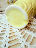 BUTTER YELLOW POTTERY VINTAGE FLORAL CUP