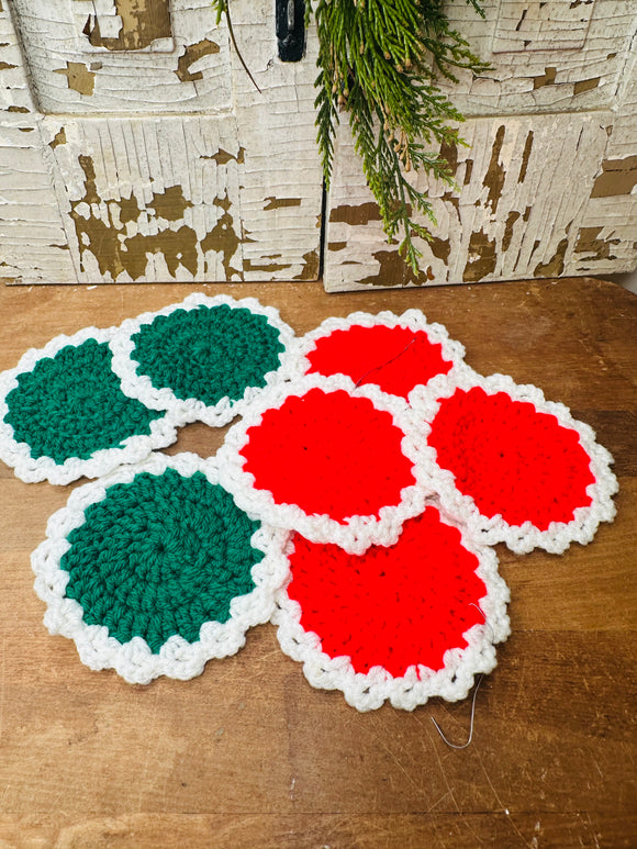 SET OF CHRISTMAS HANDMADE COASTERS