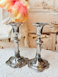 VINTAGE PAIR OF SILVER ORNATE CANDLESTICKS RARE