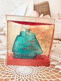 VINTAGE BLUE GLASS SHIP PERFUME COLOGNE BOTTLE