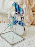 VINTAGE STAINED GLASS SNOWMAN DECOR