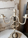 VINTAGE RARE IRON 4 LIGHT TALL CANDELABRA