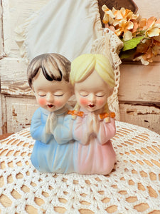PRAYING CHILDREN MADE IN JAPAN STATUETTE VINTAGE