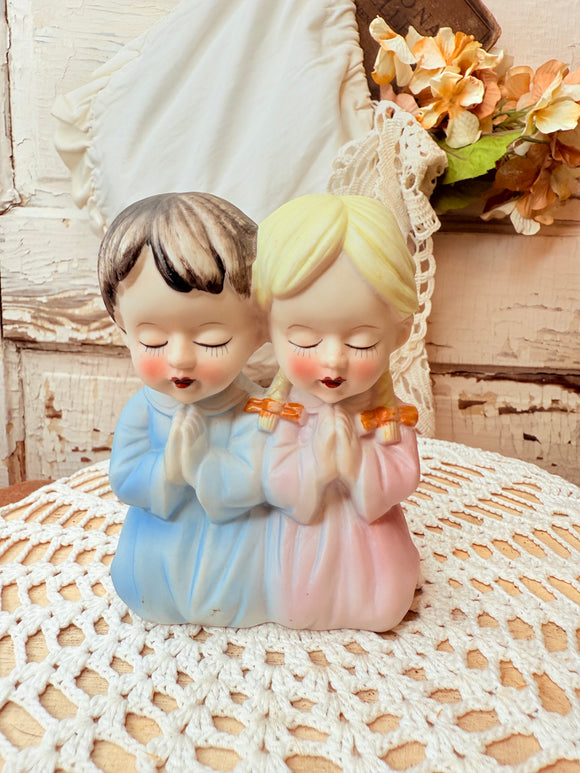 PRAYING CHILDREN MADE IN JAPAN STATUETTE VINTAGE