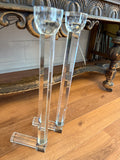 SET OF 2 EXTREMELY RARE XXL CRYSTAL CANDLE STICKS
