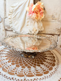 VINTAGE SILVER ORNATE CAKE PLATE ON PEDESTAL