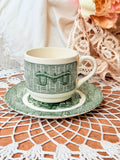 VINTAGE USA GREEN CABIN MUG AND SAUCER SET