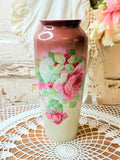 ANTIQUE BAVARIA TALL PORCELAIN FLORAL VASE