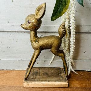 MID CENTURY VINTAGE GOLDEN AMAZING REINDEER STATUETTE - 2 AVAILABLE