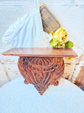 VINTAGE ORNATE HAND CARVED WOOD WALL SHELF