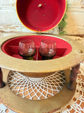 RARE MUSICAL BAR GLOBE WITH CORDIAL GLASSES