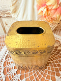 VINTAGE SOLID BRASS DETAILED TISSUE BOX HOLDER