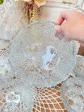 VINTAGE AMAZING CUT CRYSTAL SERVING BOWL AND DESSERT BOWLS SET