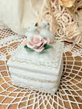 VINTAGE BIRDS OF A FEATHER 3D ROSE BOX AND LID