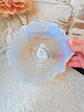 VINTAGE OPALESCENT MOONSTONE GLASS DETAILED DISH