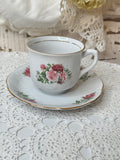 VINTAGE FORMALITIES ROSE TEACUP AND SAUCER SET - 5 SETS AVAILABLE