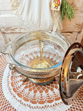 VINTAGE AMAZING ORNATE SILVER AND GOLD DISH AND HOLDER SET
