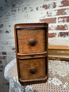 ANTIQUE WOOD SEWING CABINET DRAWERS