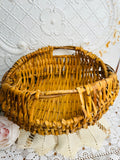 UNIQUE WICKER VINTAGE ORNATE BASKET