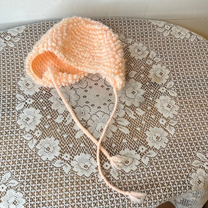 HANDMADE CROCHET PINK BABY BONNET