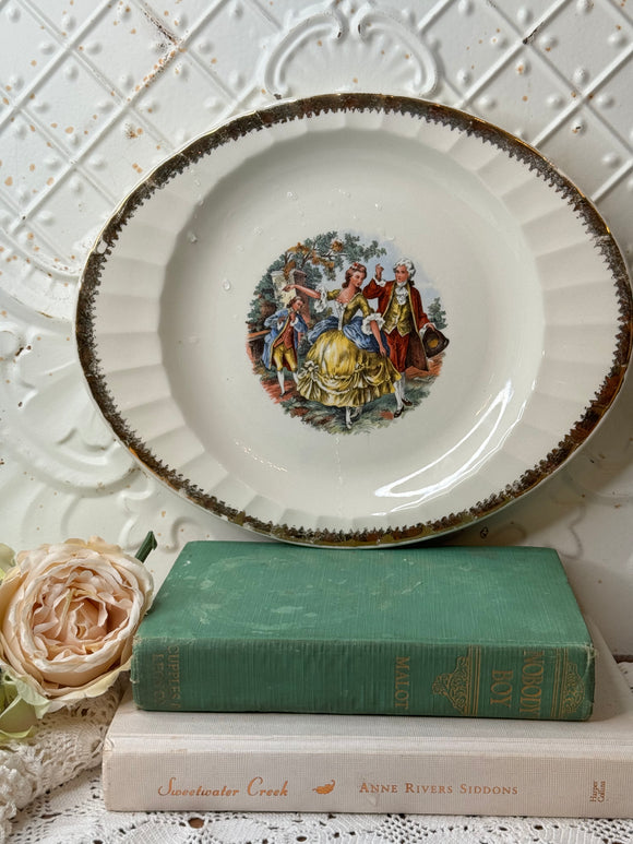 VINTAGE VICTORIAN LARGE OVAL ORNATE PLATE