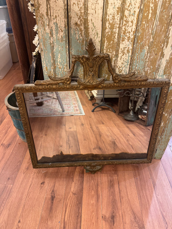 ANTIQUE 1920S GOLD GILT MIRROR