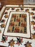 VINTAGE AUTUMN LEAVES QUILT 90x100