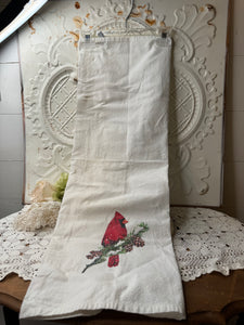 LARGE VINTAGE CARDINAL TEA TOWEL