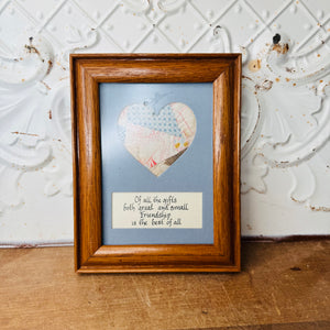 FRIENDSHIP FRAMED VINTAGE QUILT ART