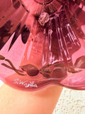 VINTAGE FENTON HAND PAINTED CRANBERRY GLASS BELL SIGNED