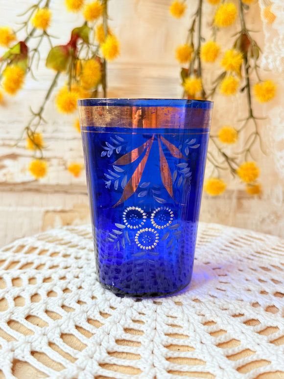 COBALT BLUE AND COPPER VINTAGE CUP