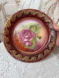 VINTAGE HAND PAINTED FLORAL BAVARIA PLATE