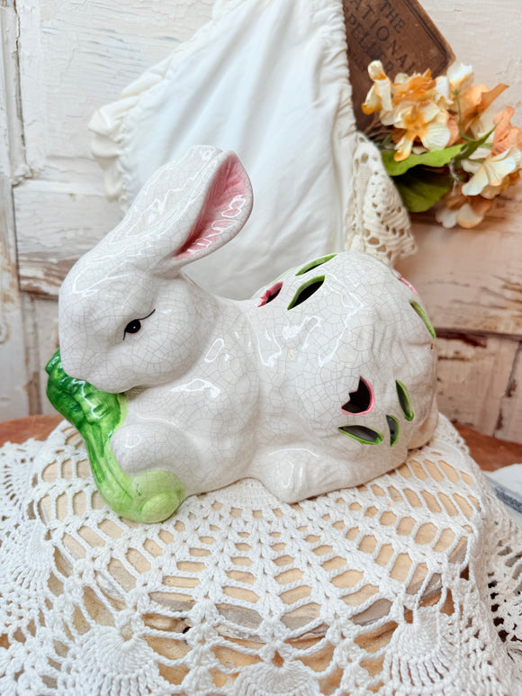 VINTAGE CRAZED BUNNY STATUETTE